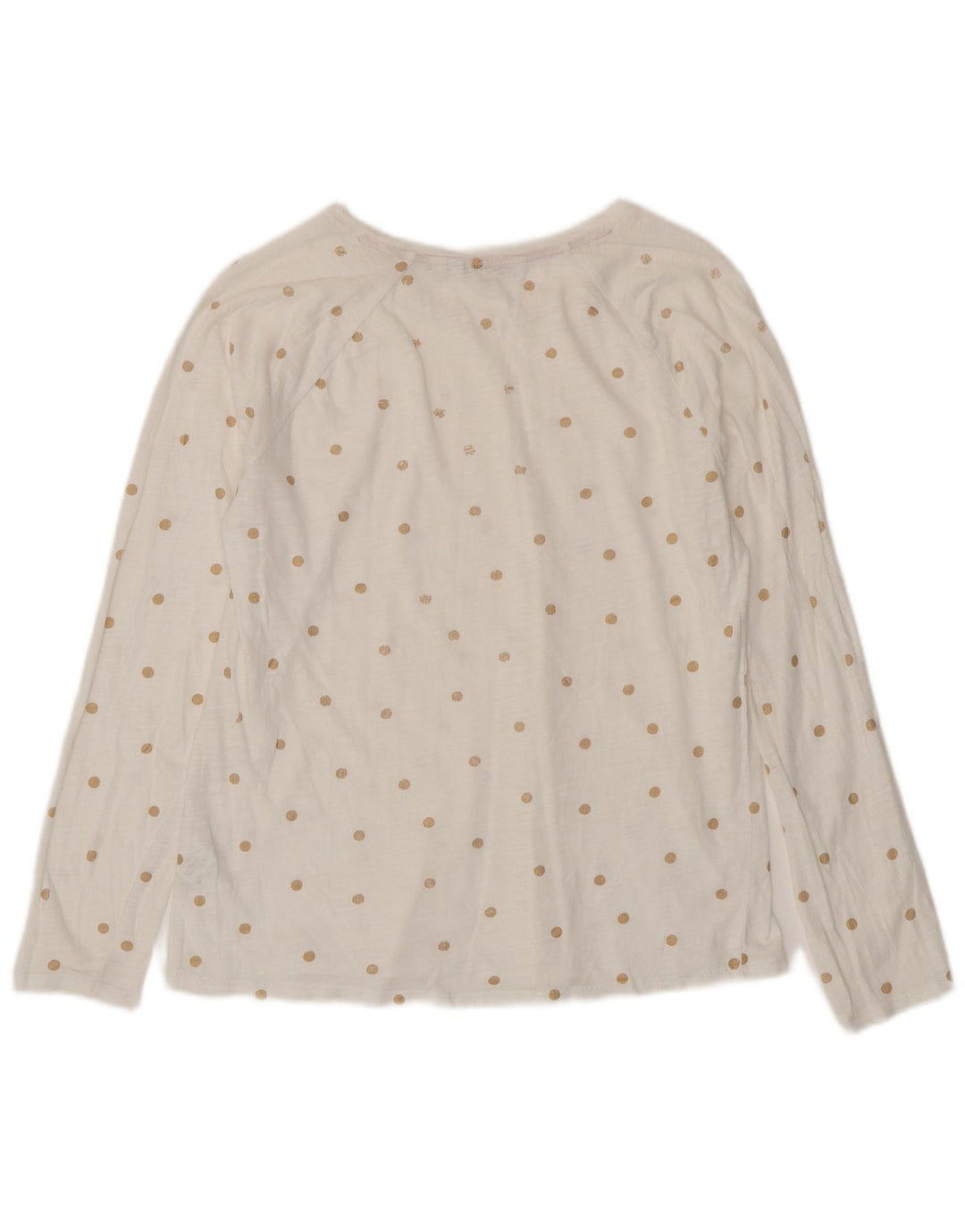 BODEN Womens Top Long Sleeve UK 12 Medium White Polka Dot Cotton