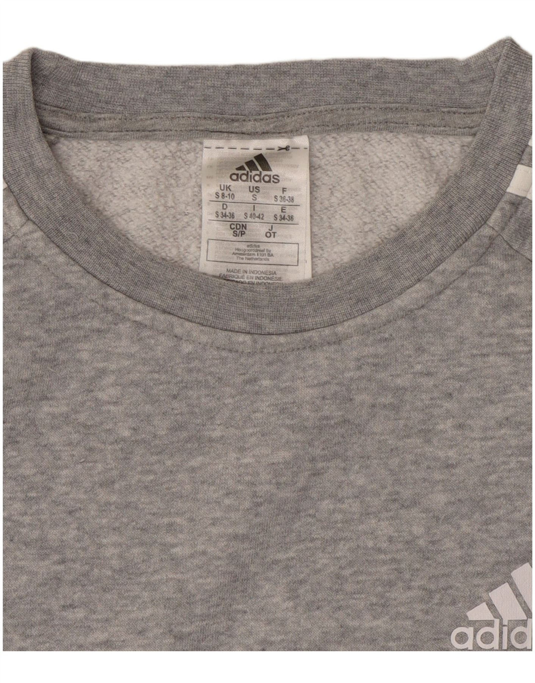 ADIDAS Womens Oversized Sweatshirt Jumper UK 8/10 Small Grey Flecked