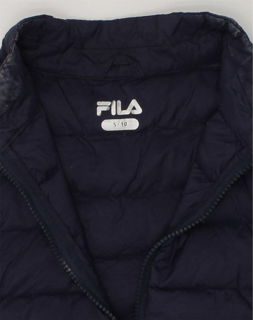 FILA Boys Padded Jacket 9-10 Years Small Navy Blue Nylon | Vintage Fila | Thrift | Second-Hand Fila | Used Clothing | Messina Hembry 