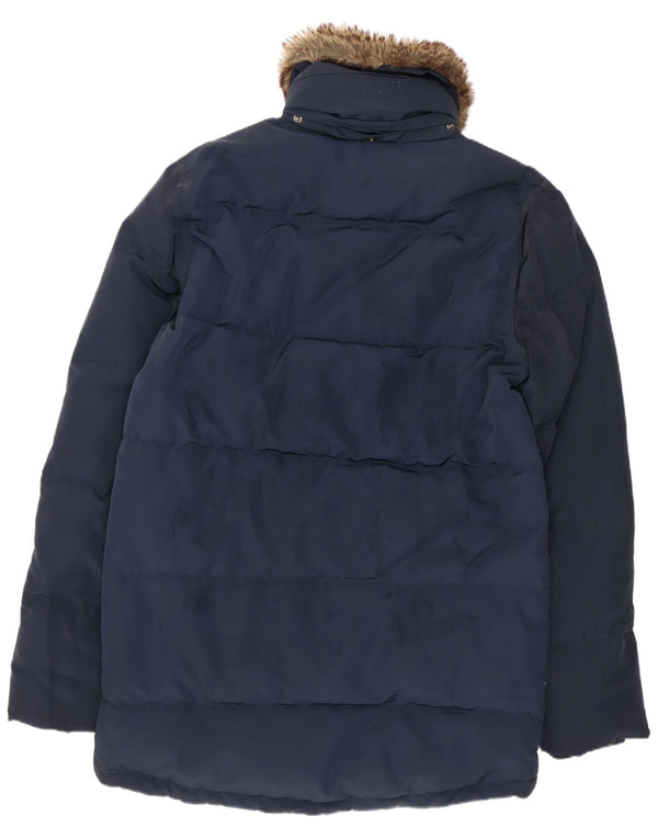 Tommy Hilfiger Mens Padded Coat UK 36 Small Navy Blue Polyester