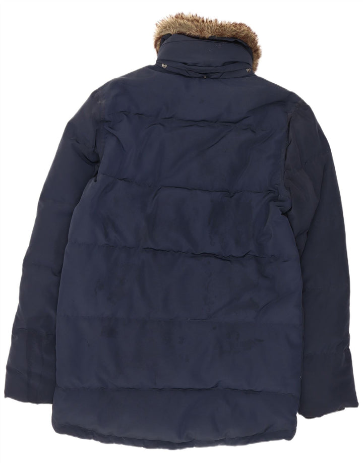 Tommy Hilfiger Mens Padded Coat UK 36 Small Navy Blue Polyester