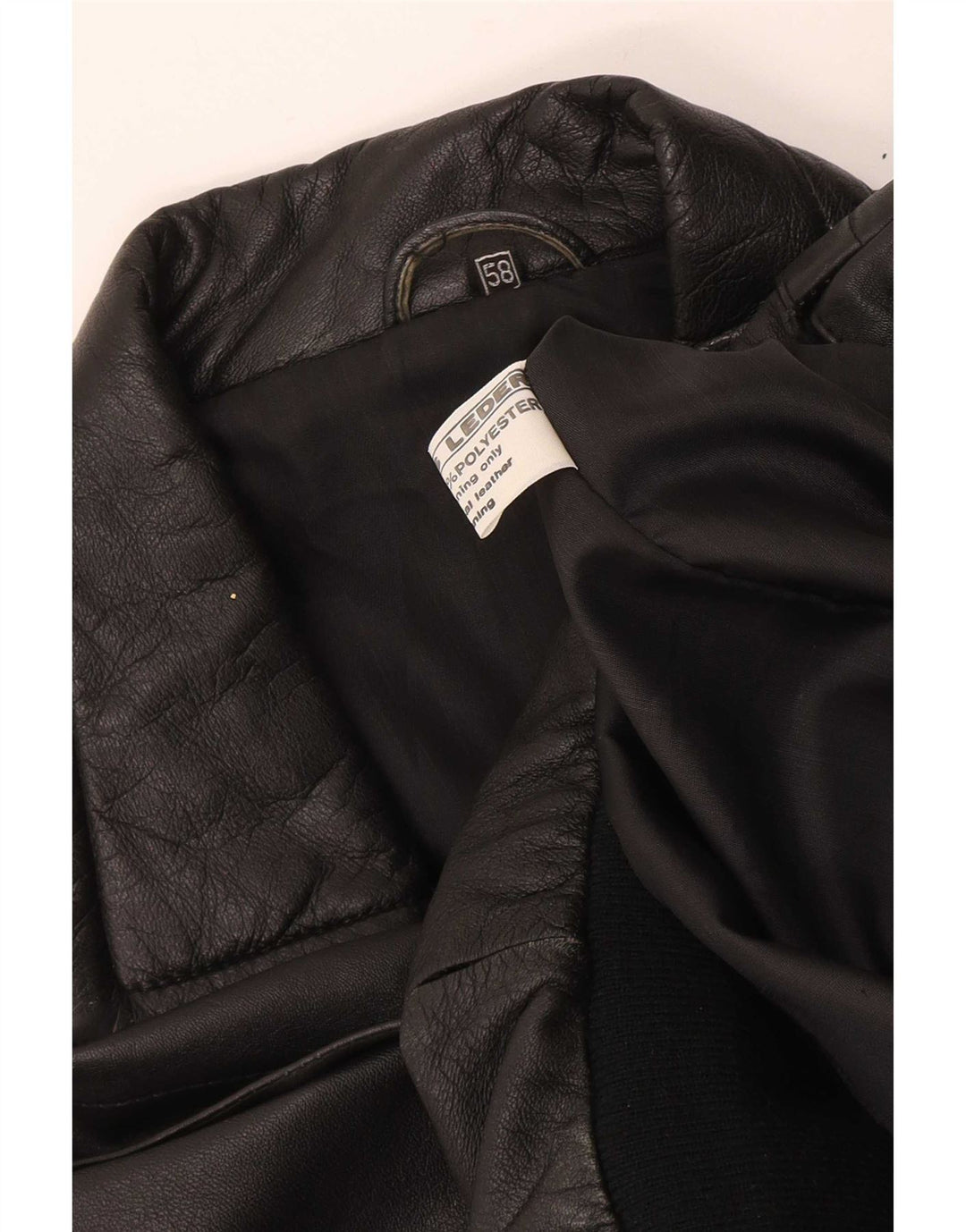 Vintage Mens Leather Bomber Jacket UK 42 XL Black