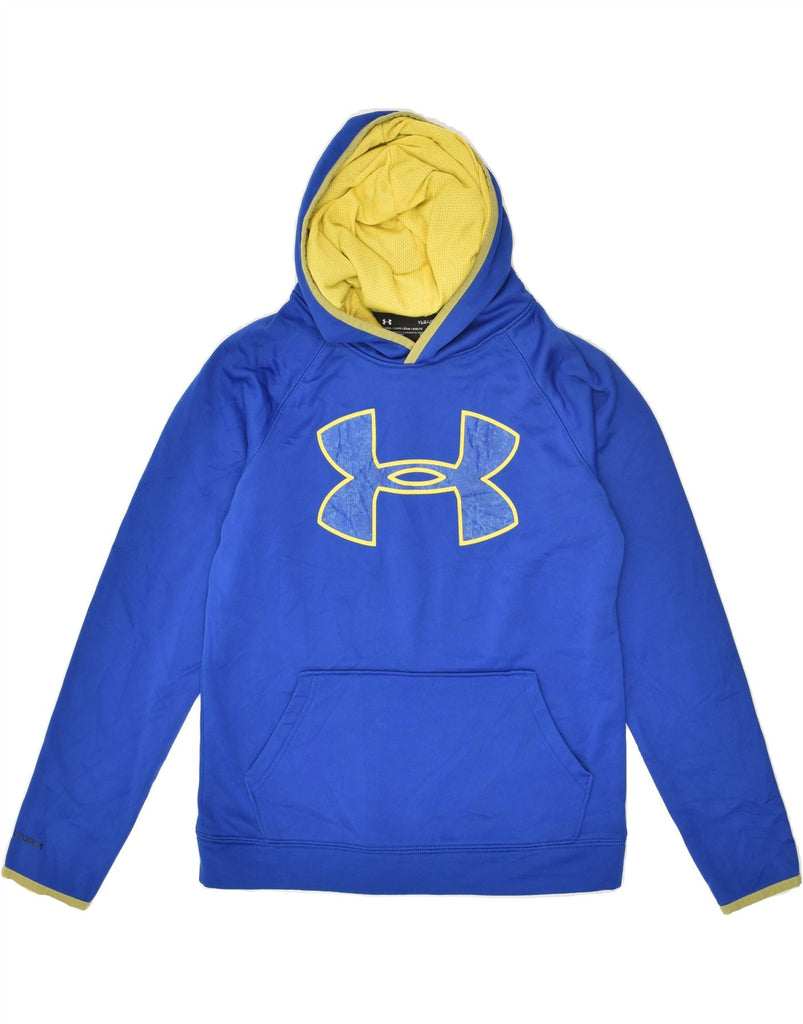 UNDER ARMOUR Boys Cold Gear Graphic Hoodie Jumper 11-12 Years Large Blue | Vintage Under Armour | Thrift | Second-Hand Under Armour | Used Clothing | Messina Hembry 