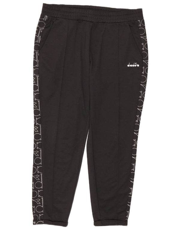 Diadora Womens Graphic Tracksuit Trousers Joggers UK 18 XL Black