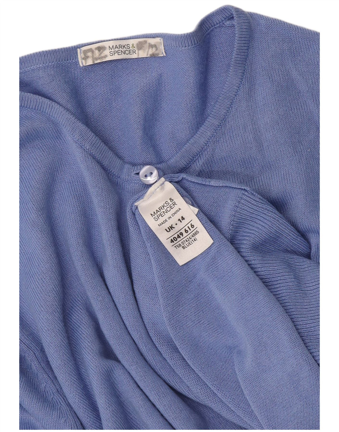Marks & Spencer Womens Cardigan Sweater UK 14 Large  Blue Acrylic