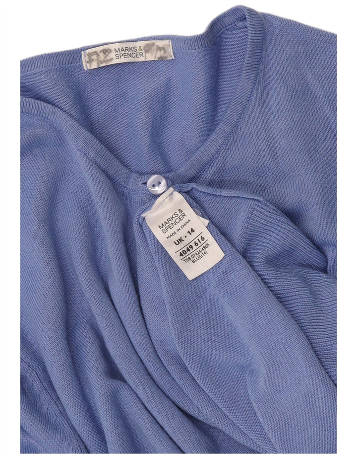 Marks & Spencer Womens Cardigan Sweater UK 14 Large  Blue Acrylic
