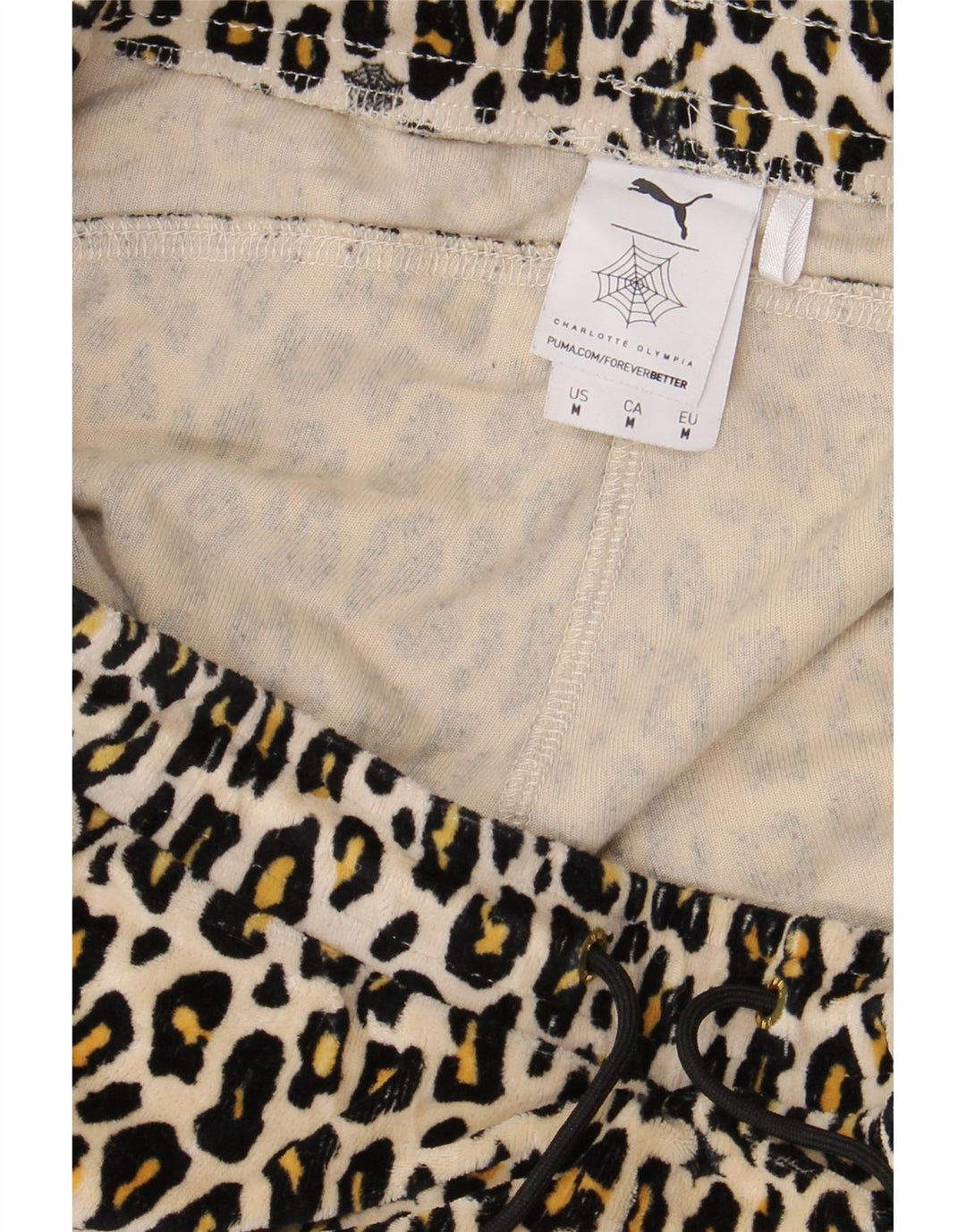 PUMA Womens Tracksuit Trousers Joggers UK 14 Medium  Black Animal Print