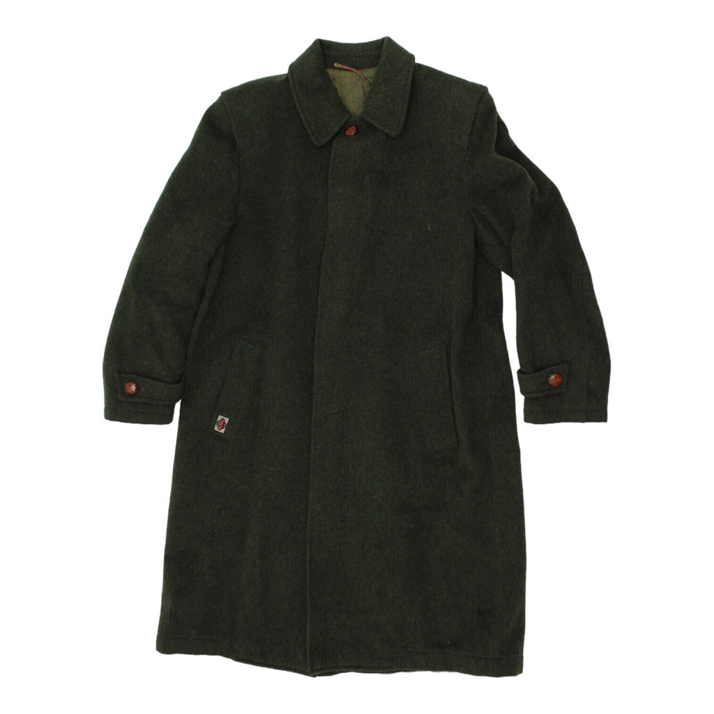 Pierre Cardin Mens Green Wool Alpaca Overcoat | Vintage High End Designer Coat | Vintage Messina Hembry | Thrift | Second-Hand Messina Hembry | Used Clothing | Messina Hembry 