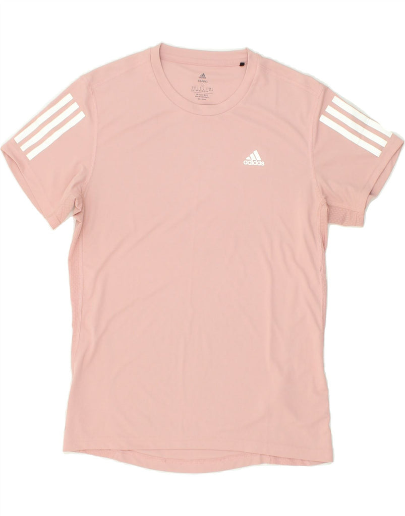 ADIDAS Womens Running T-Shirt Top UK 8/10 Small Pink Polyester | Vintage Adidas | Thrift | Second-Hand Adidas | Used Clothing | Messina Hembry 