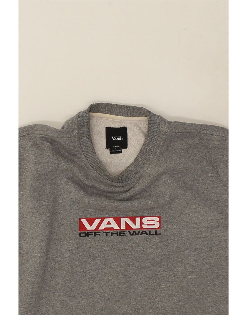 VANS Mens Graphic Sweatshirt Jumper Small Grey Cotton | Vintage Vans | Thrift | Second-Hand Vans | Used Clothing | Messina Hembry 