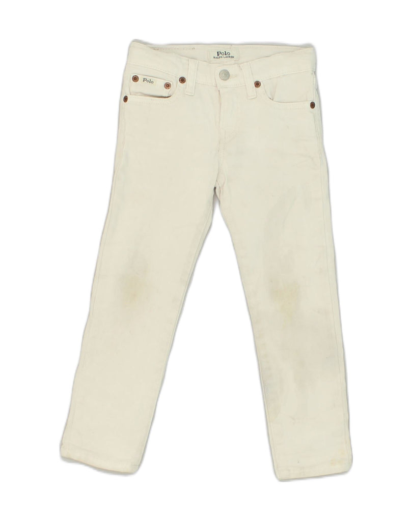 POLO RALPH LAUREN Boys Straight Casual Trousers 3-4 Years W22 L17 White | Vintage Polo Ralph Lauren | Thrift | Second-Hand Polo Ralph Lauren | Used Clothing | Messina Hembry 