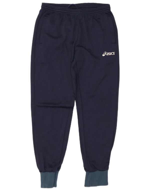 ASICS Mens Tracksuit Trousers Joggers Large  Navy Blue Colourblock