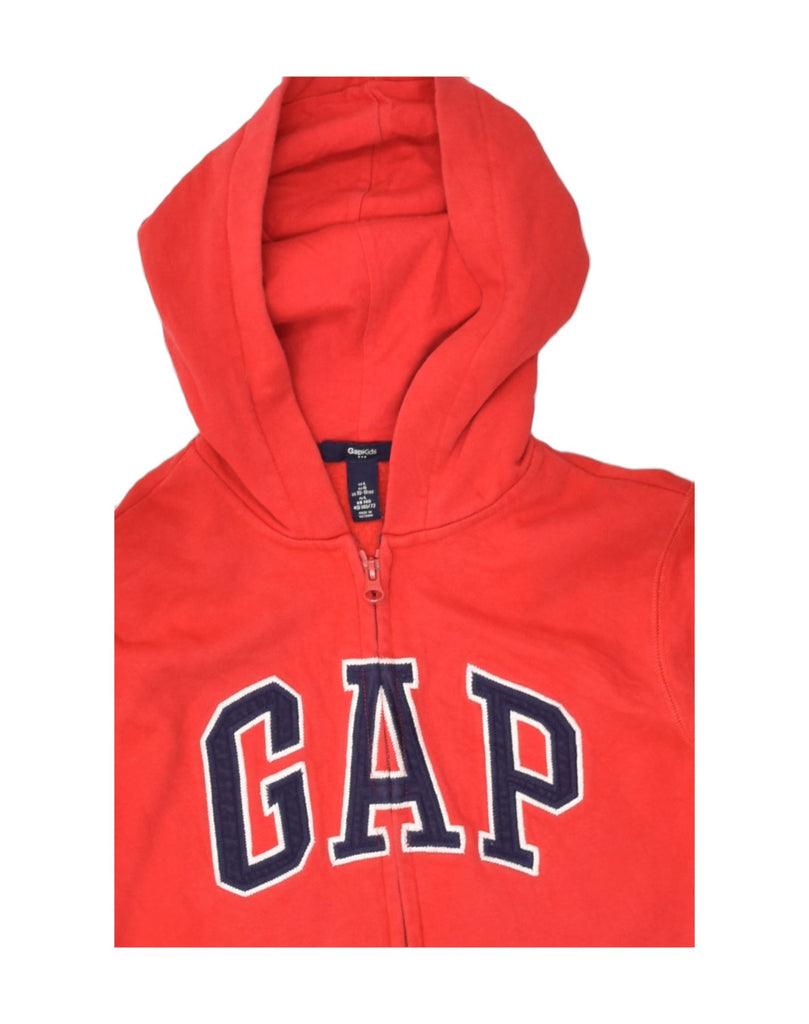 GAP Girls Graphic Zip Hoodie Sweater 10-11 Years Large Red Cotton | Vintage Gap | Thrift | Second-Hand Gap | Used Clothing | Messina Hembry 