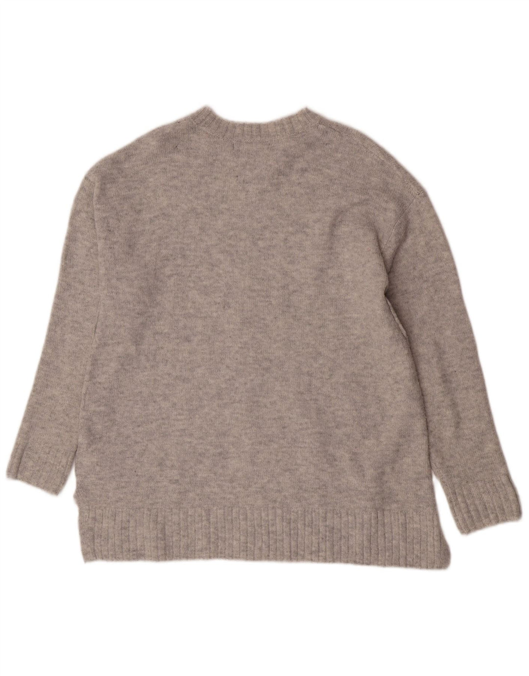 Marks & Spencer Womens Crew Neck Jumper Sweater UK 14 Medium Grey Acrylic