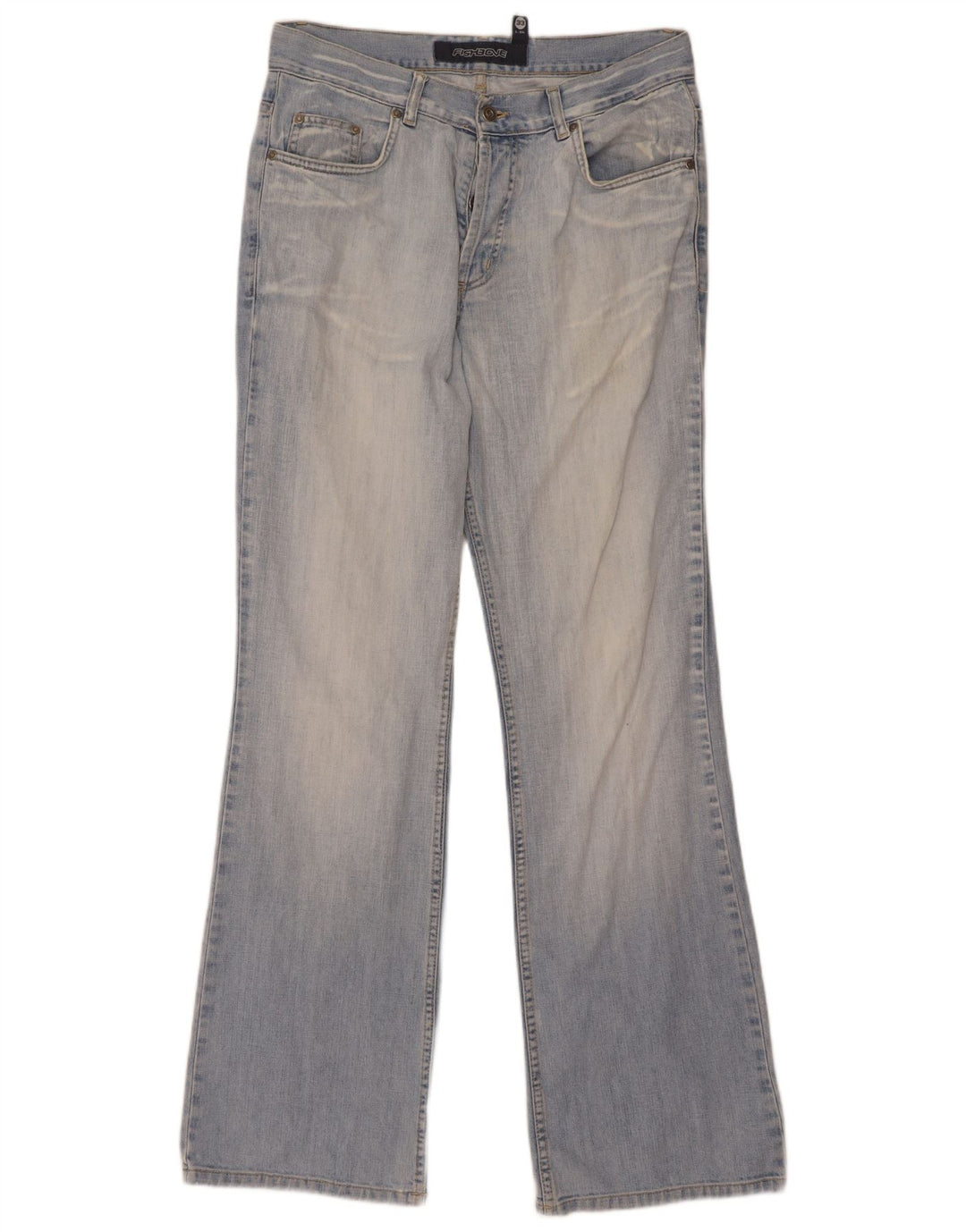 Fishbone Mens Bootcut Jeans W33 L34 Blue Cotton