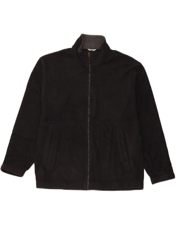 Marks & Spencer Mens Fleece Jacket UK 38 Medium Black Polyester