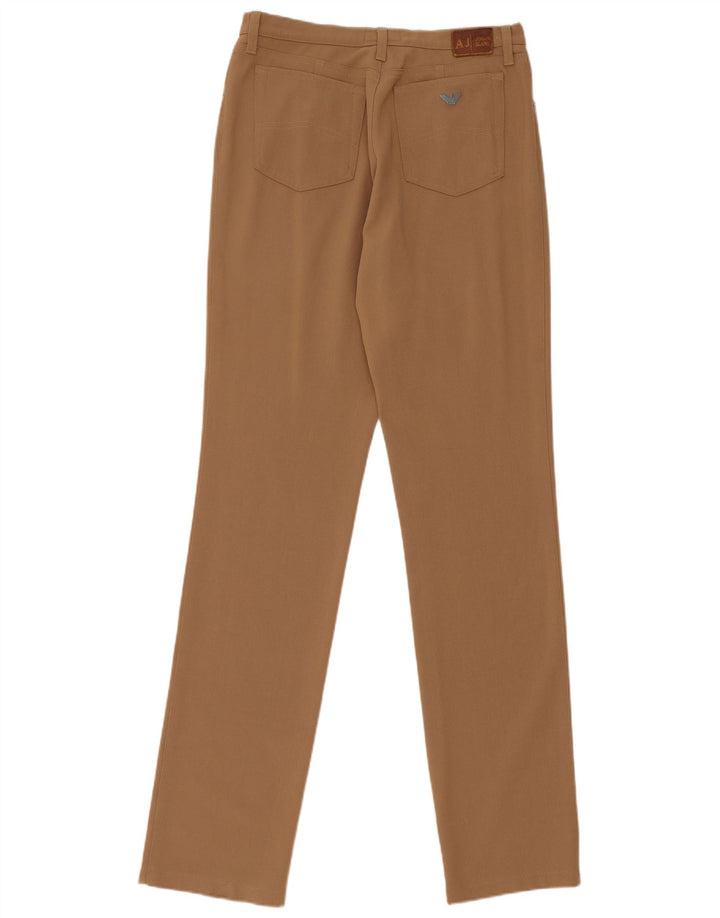 Armani Womens Slim Casual Trousers W30 L34 Brown Polyester