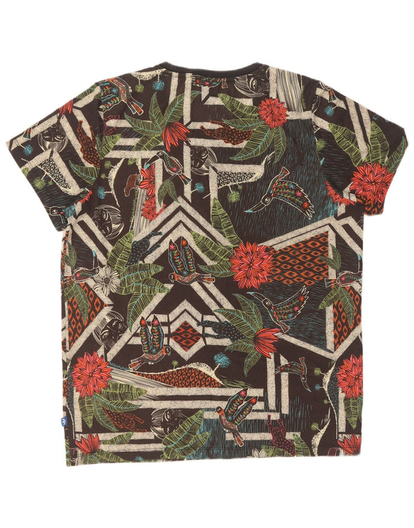 Adidas Womens Graphic T-Shirt Top UK 14 Medium Multicoloured Floral