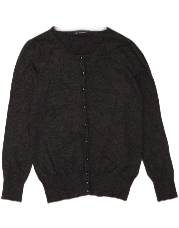 Marks & Spencer Womens Cardigan Sweater UK 12 Medium Grey Viscose