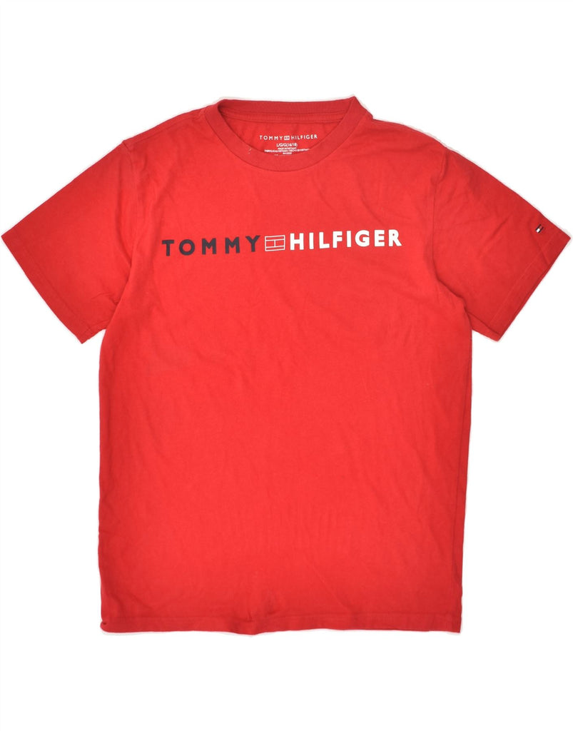 TOMMY HILFIGER Boys Graphic T-Shirt Top 15-16 Years Large Red Cotton | Vintage Tommy Hilfiger | Thrift | Second-Hand Tommy Hilfiger | Used Clothing | Messina Hembry 