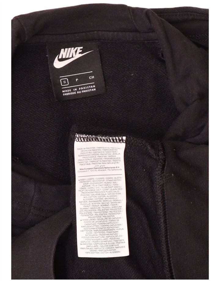 Nike Womens Oversized Hoodie Jumper UK 10 Small Black Cotton