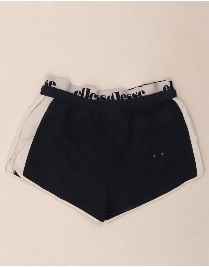 Ellesse Mens Graphic Sport Shorts Large Navy Blue Colourblock Polyester