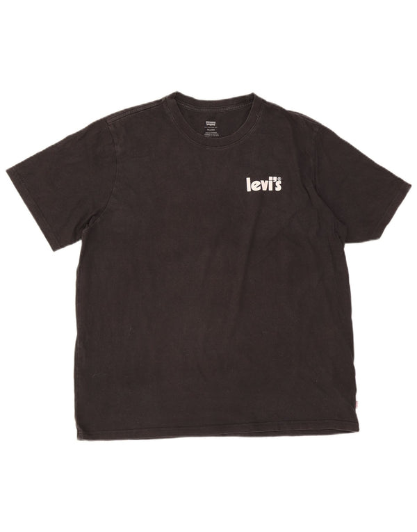 Levi's Mens Relaxed Fit Graphic T-Shirt Top Large Black Cotton