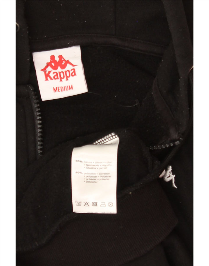KAPPA Mens Zip Hoodie Sweater Medium Black Cotton Vintage Kappa and Second-Hand Kappa from Messina Hembry 