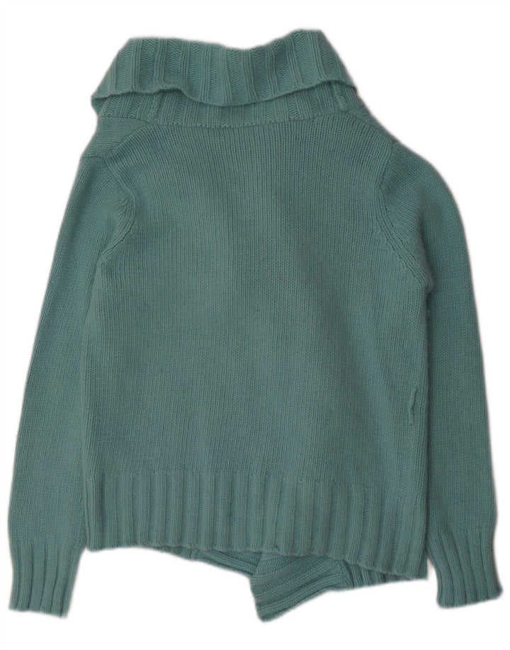Zara Womens Open Cardigan Sweater UK 16 Large Turquoise Nylon