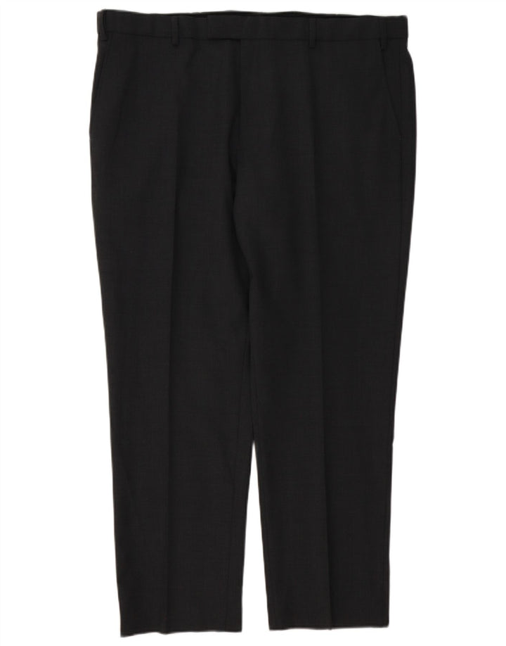 Marks & Spencer Mens Straight Regular Suit Trousers W40 L29 Grey Wool