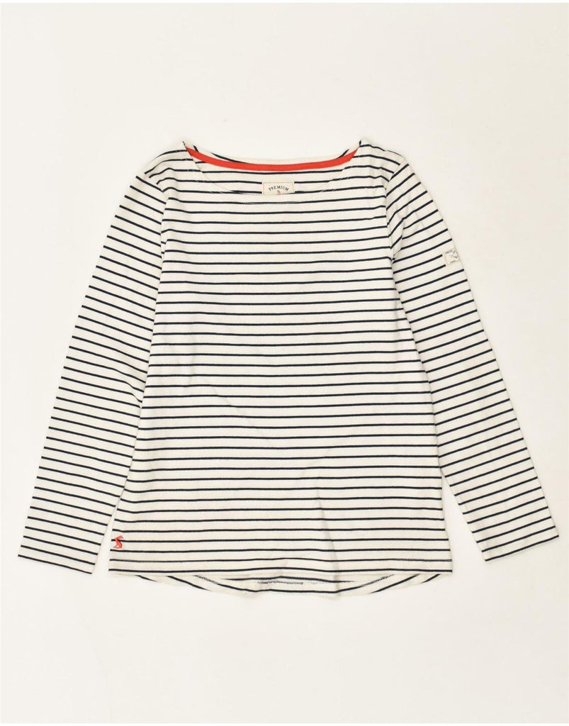 JOULES Womens Top Long Sleeve UK 10 Small Off White Striped Cotton | Vintage Joules | Thrift | Second-Hand Joules | Used Clothing | Messina Hembry 