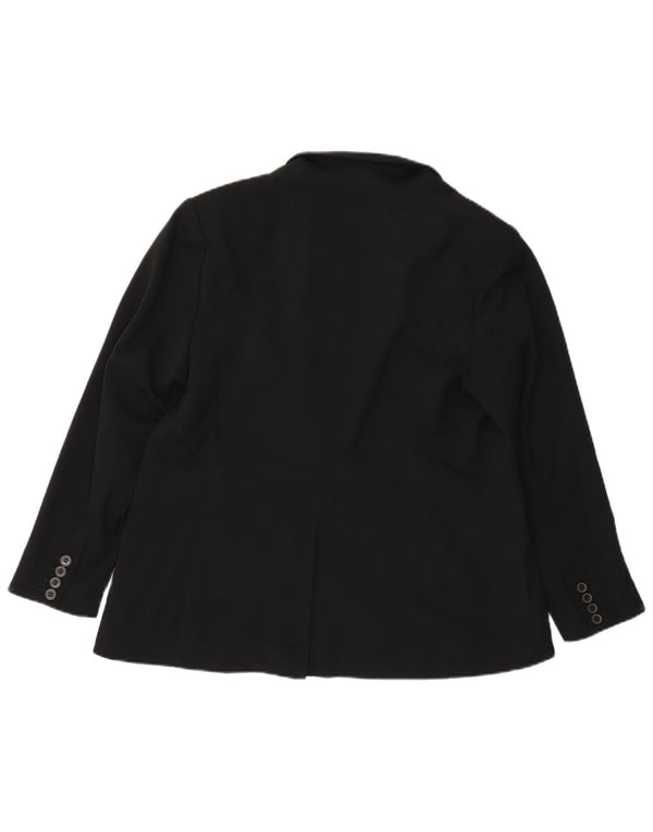 Marks & Spencer Womens 1 Button Blazer Jacket UK 18 XL Black Polyester