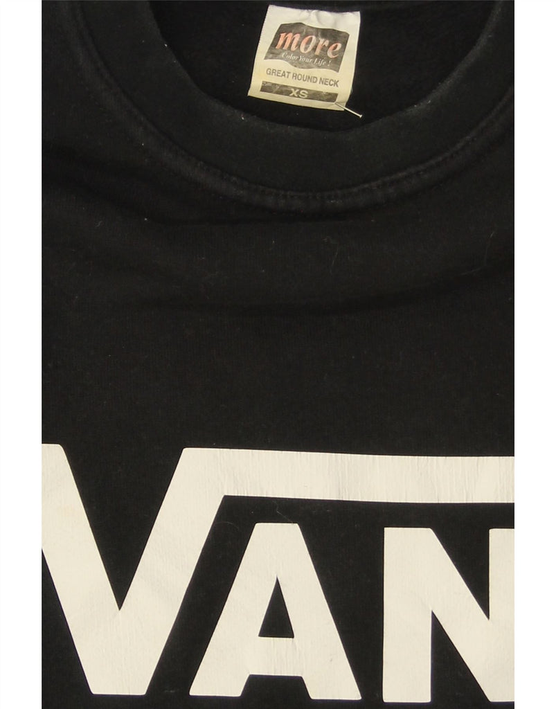 VANS Womens Graphic Sweatshirt Jumper UK 6 XS Black Cotton Vintage Vans and Second-Hand Vans from Messina Hembry 
