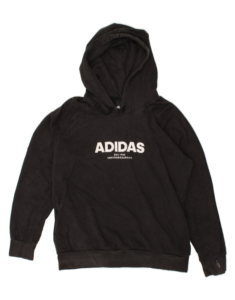 ADIDAS Mens Graphic Hoodie Jumper XL Black Cotton | Vintage Adidas | Thrift | Second-Hand Adidas | Used Clothing | Messina Hembry 