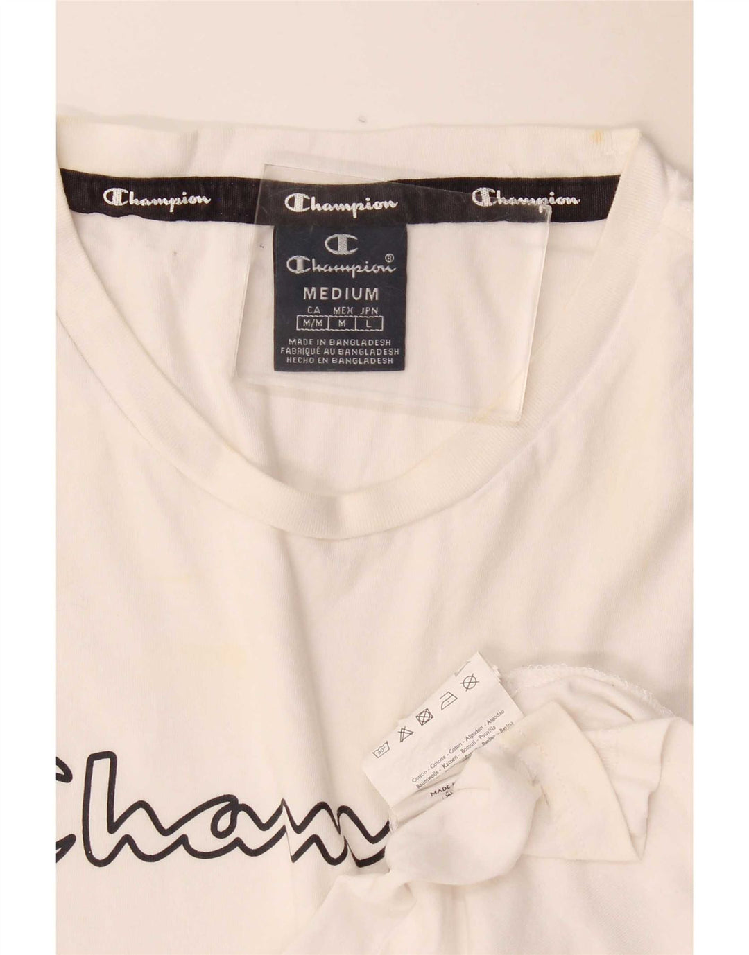 Champion Mens Graphic Vest Top Medium White Cotton