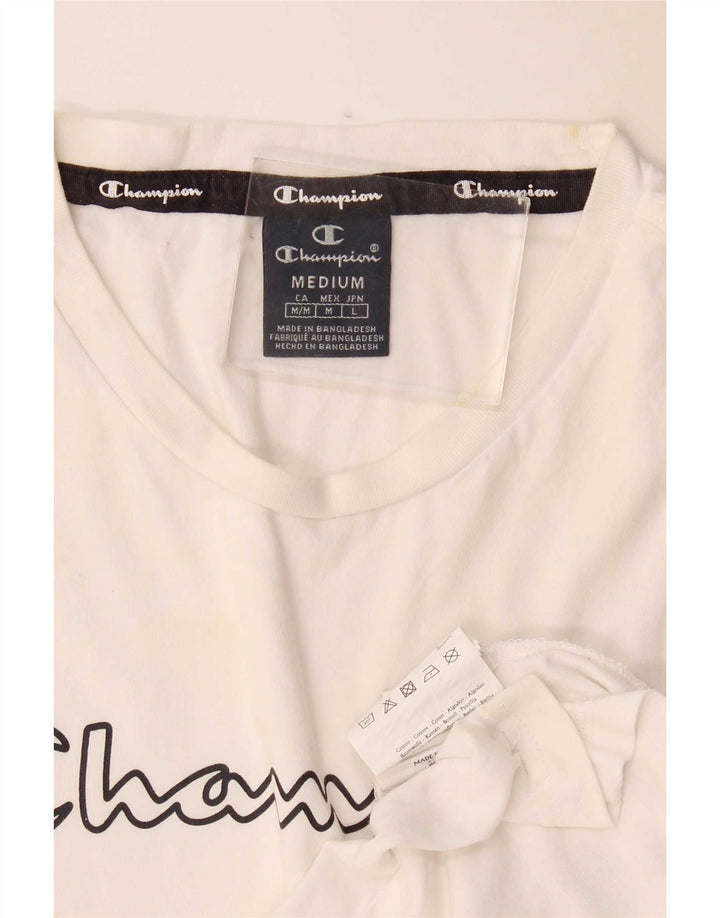 Champion Mens Graphic Vest Top Medium White Cotton
