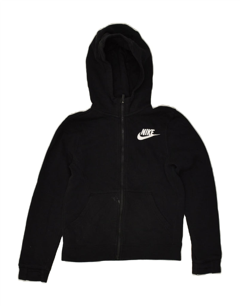 NIKE Boys Zip Hoodie Sweater 8-9 Years Small  Black Cotton | Vintage Nike | Thrift | Second-Hand Nike | Used Clothing | Messina Hembry 