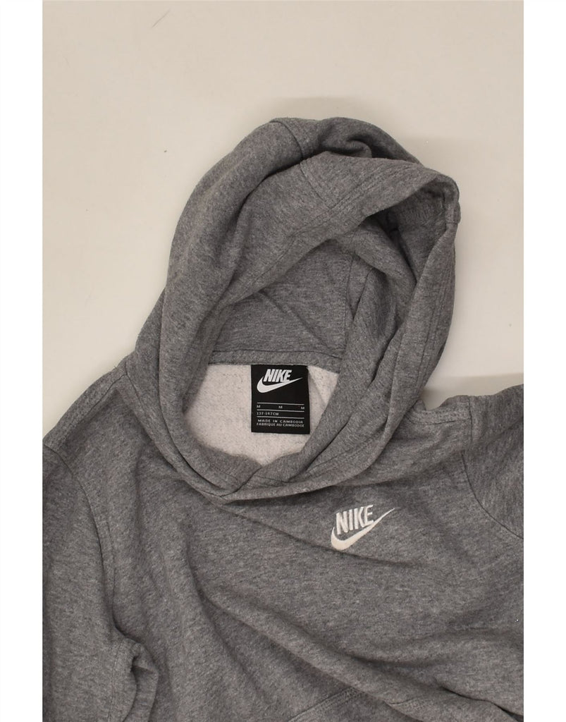 NIKE Boys Hoodie Jumper 10-11 Years Medium Grey Cotton | Vintage Nike | Thrift | Second-Hand Nike | Used Clothing | Messina Hembry 