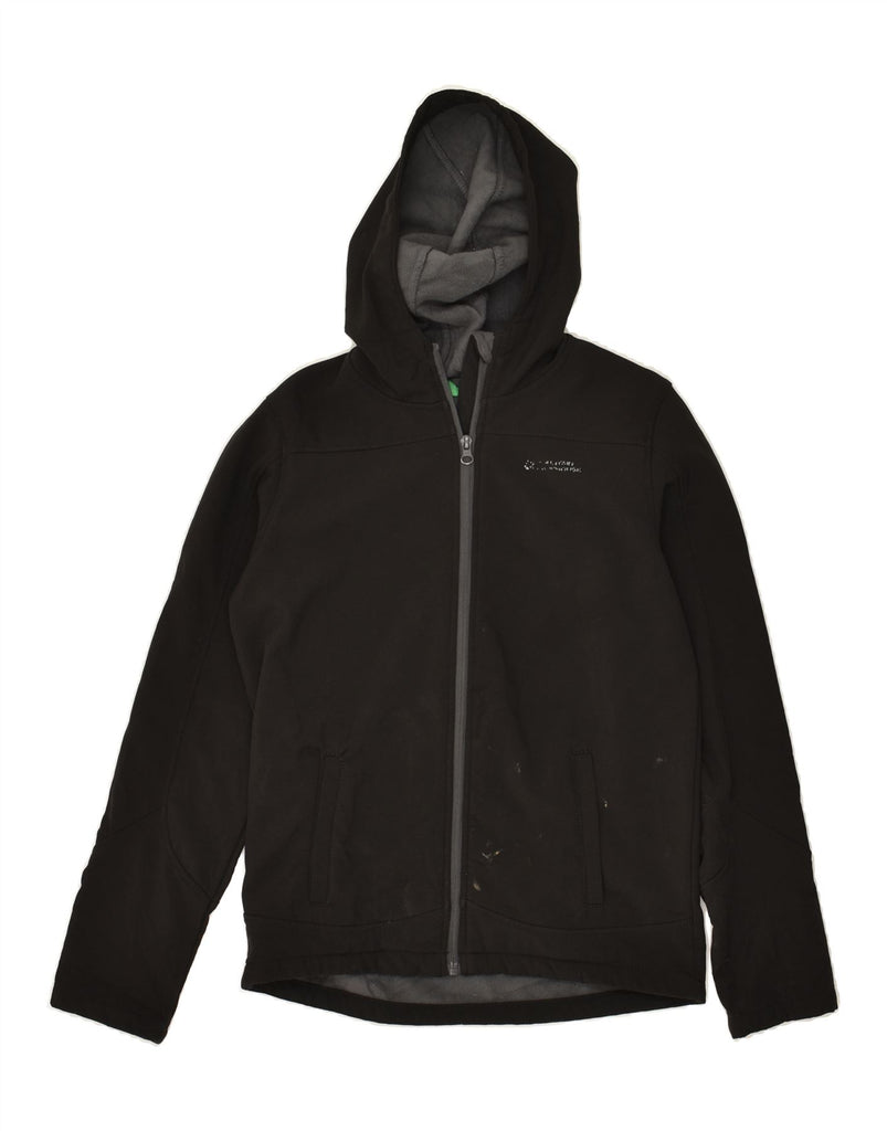 MOUNTAIN WAREHOUSE Boys Hooded Windbreaker Jacket 12-13 Years Black Vintage Mountain Warehouse and Second-Hand Mountain Warehouse from Messina Hembry 