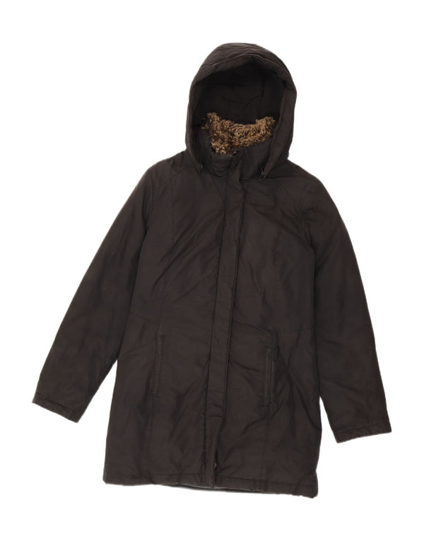 Woolrich Womens Hooded Padded Coat UK 10 Small Black Polyester