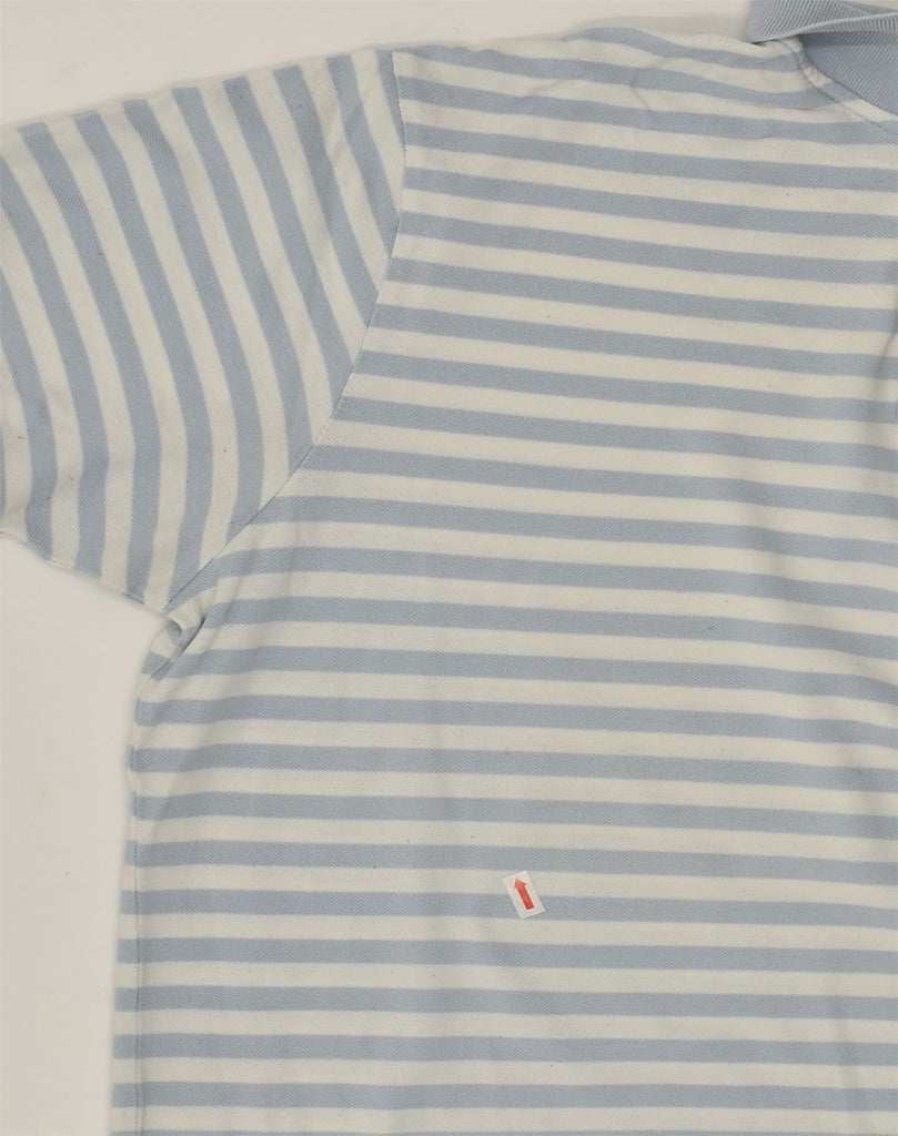 POLO RALPH LAUREN Mens Custom Fit Polo Shirt 2XL Blue Striped Cotton | Vintage Polo Ralph Lauren | Thrift | Second-Hand Polo Ralph Lauren | Used Clothing | Messina Hembry 