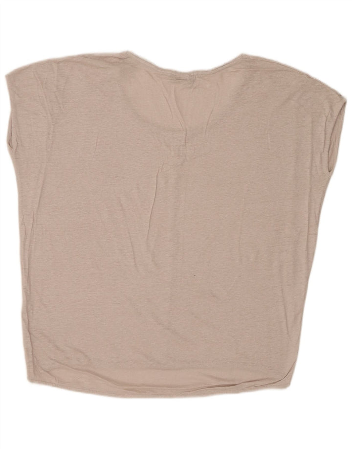 Massimo Dutti Womens Oversized Blouse Top UK 14 Medium Beige