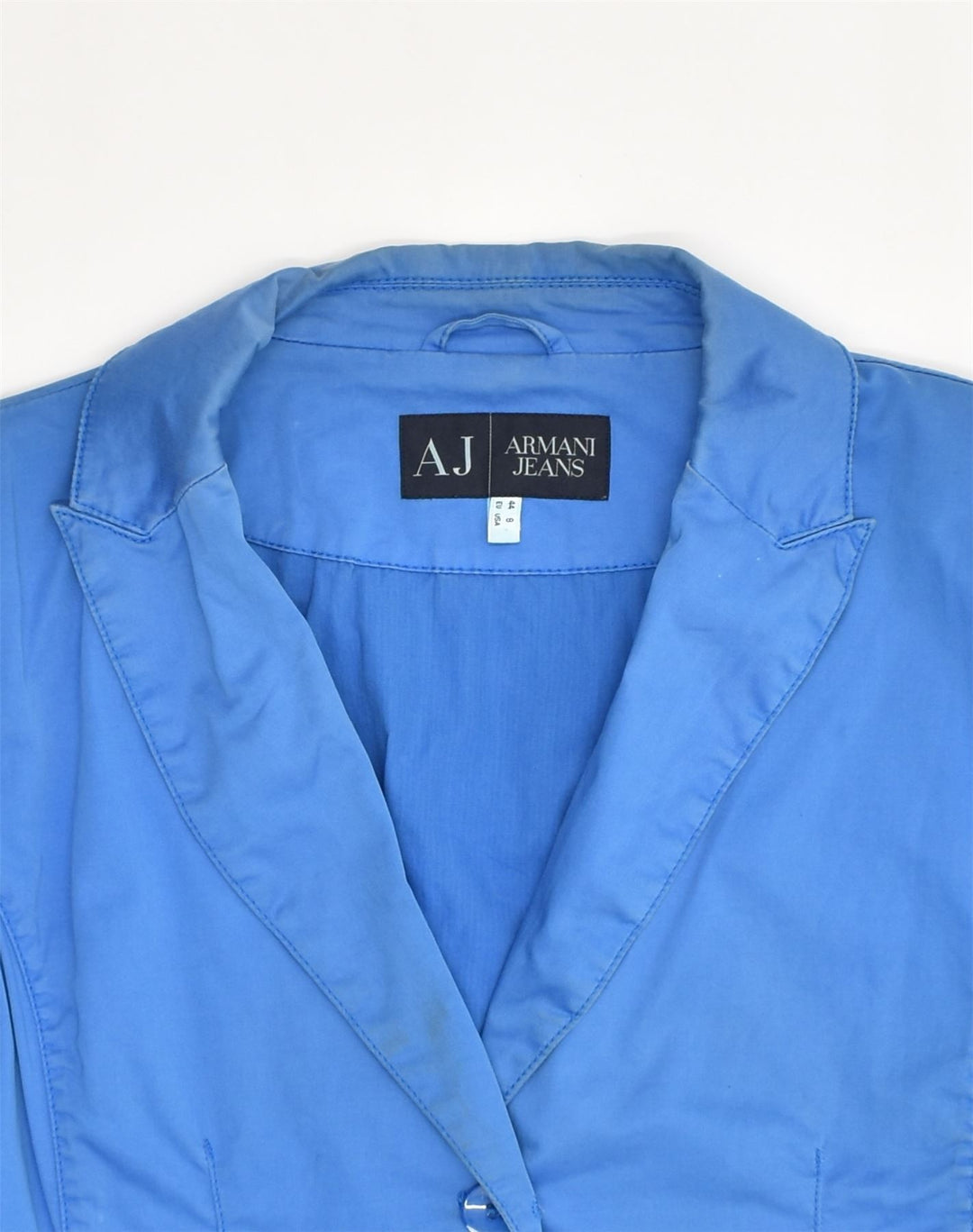 ARMANI JEANS Womens 3 Button Blazer Jacket EU 44 XL  Blue Cotton | Vintage Armani Jeans | Thrift | Second-Hand Armani Jeans | Used Clothing | Messina Hembry 