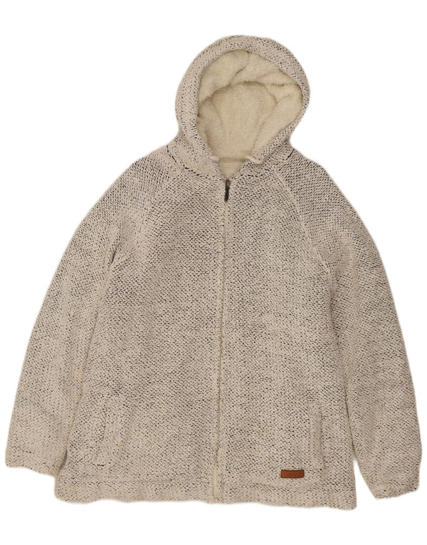 WEIRD FISH Womens Zip Hoodie Sweater UK 18 XL Grey Cotton