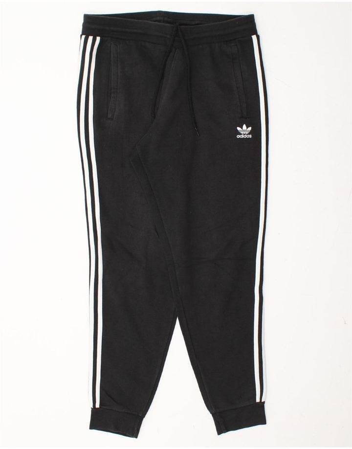 ADIDAS Mens Tracksuit Trousers Joggers Large  Black Cotton