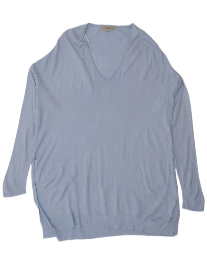 Marks & Spencer Womens Oversized Jumper Dress UK 16 Large Blue Acrylic