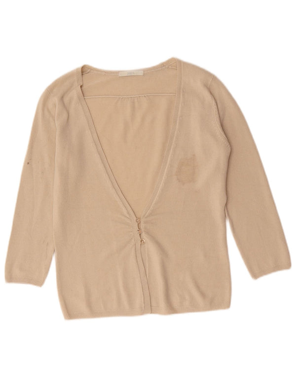 Marks & Spencer Womens Cardigan Sweater UK 10 Small Beige Acrylic