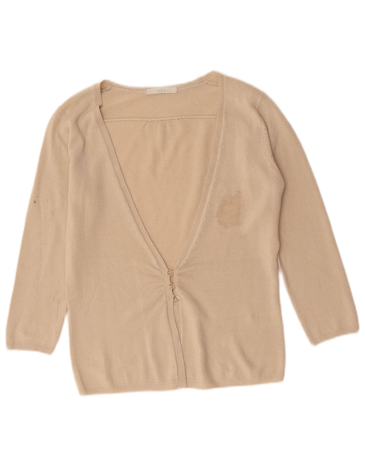 Marks & Spencer Womens Cardigan Sweater UK 10 Small Beige Acrylic