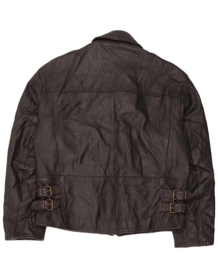 Vintage Mens Leather Jacket UK 36 Small Black