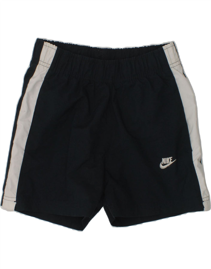 NIKE Boys Sport Shorts 8-9 Years Small Navy Blue Polyester | Vintage Nike | Thrift | Second-Hand Nike | Used Clothing | Messina Hembry 